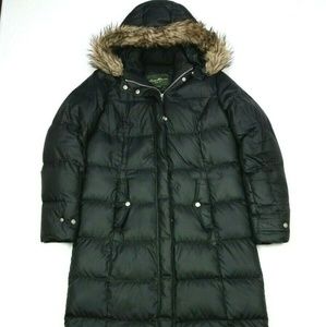 Eddie Bauer 550 Down Maxi Black Puffer Parka Coat